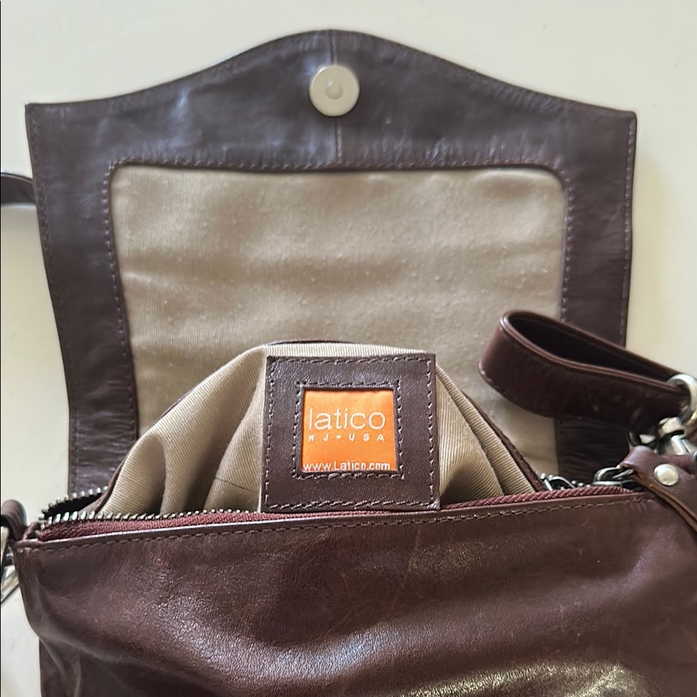 Latico Brown Leather Crossbody Bag